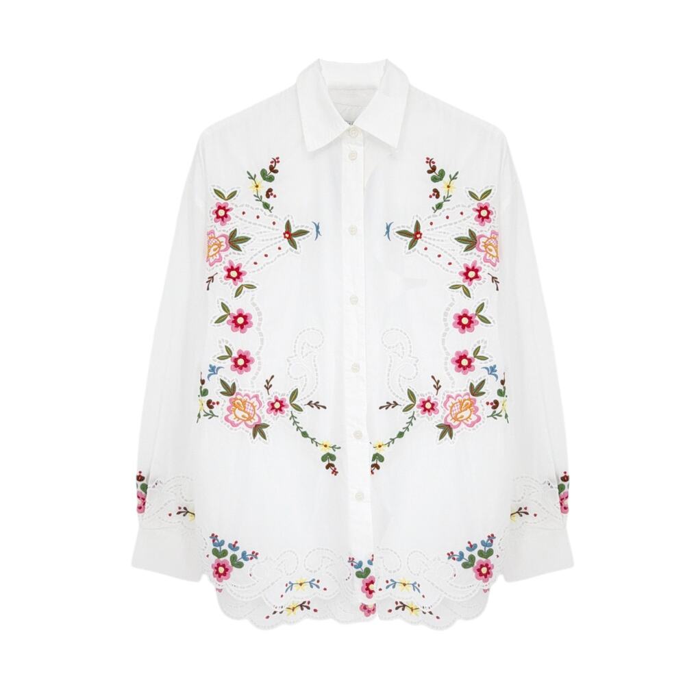 ESSENTIEL ANTWERP Jayme Embroidered Shirt in Off-white XS